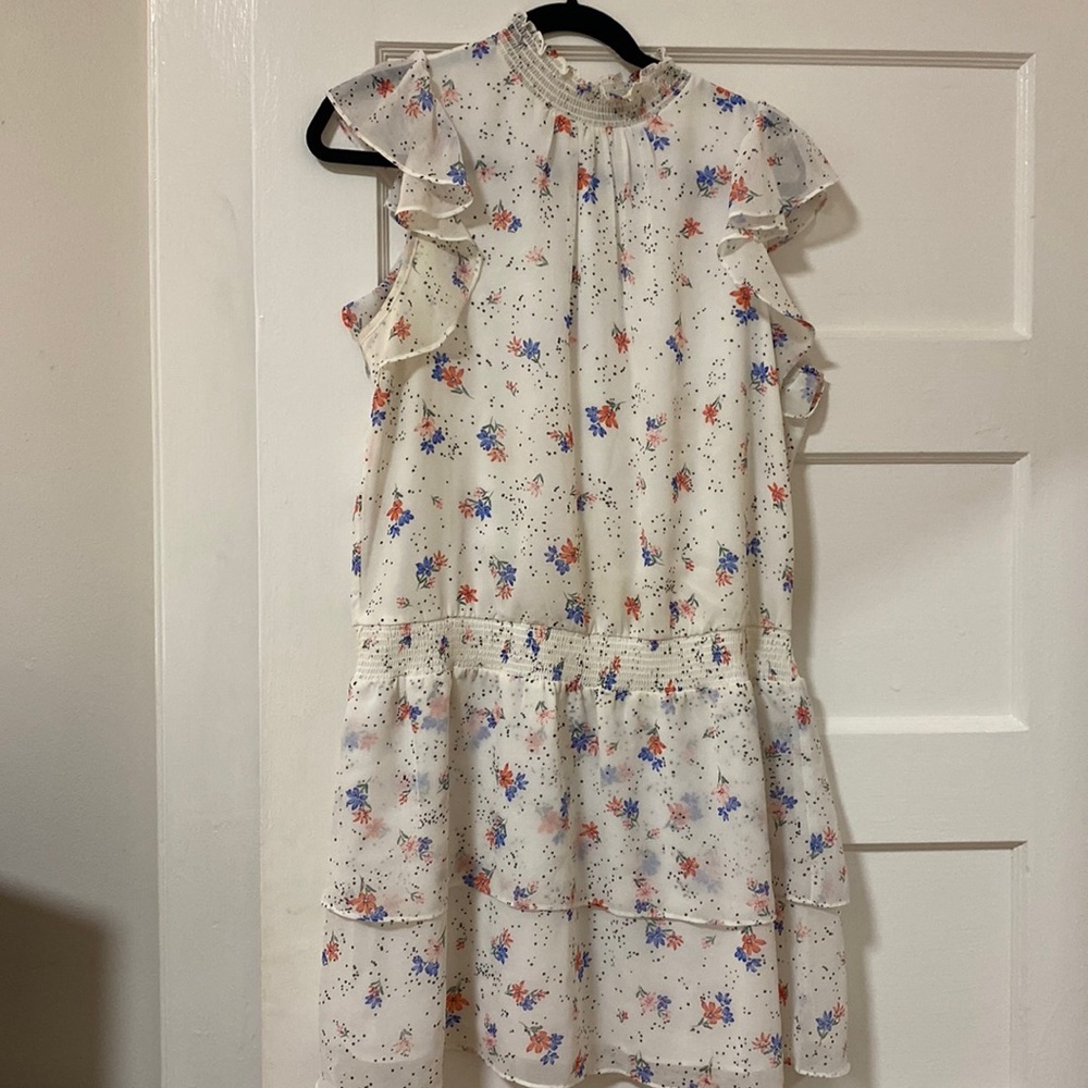 High neck floral dress